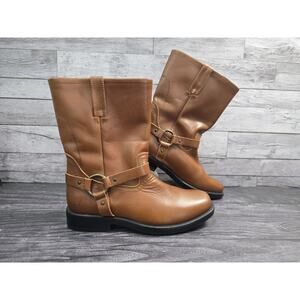 FRYE and CO. Women’s Cognac Leather Harness Pull On Boots Sz 5 - Excellent!